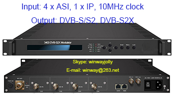 4 ASI to DVB-S2X modulator